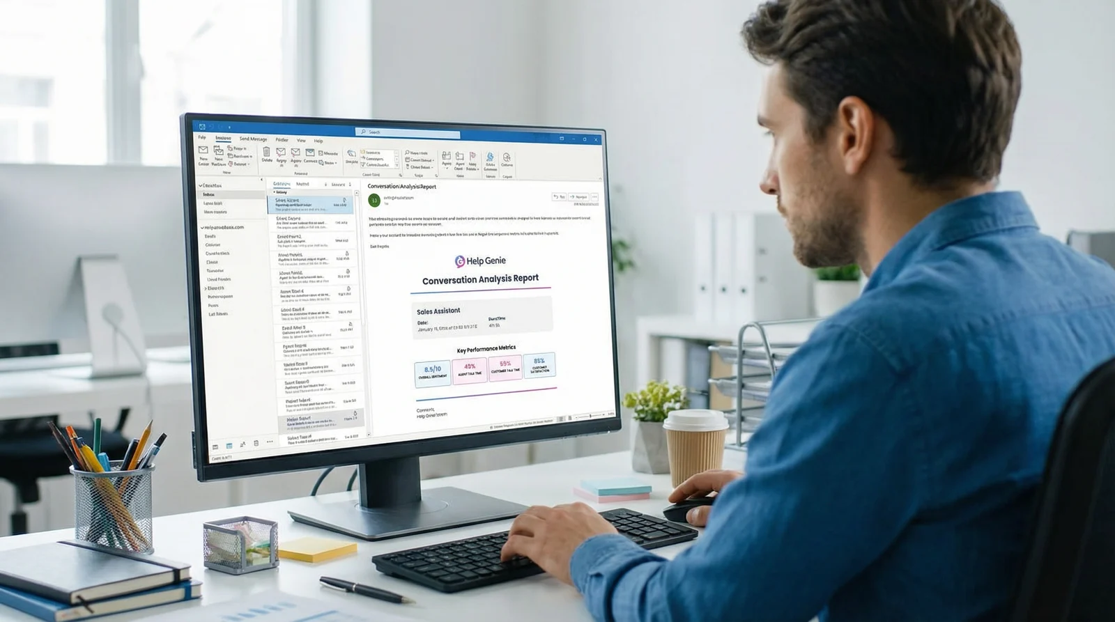 Conversation analysis report from Help Genie open in email