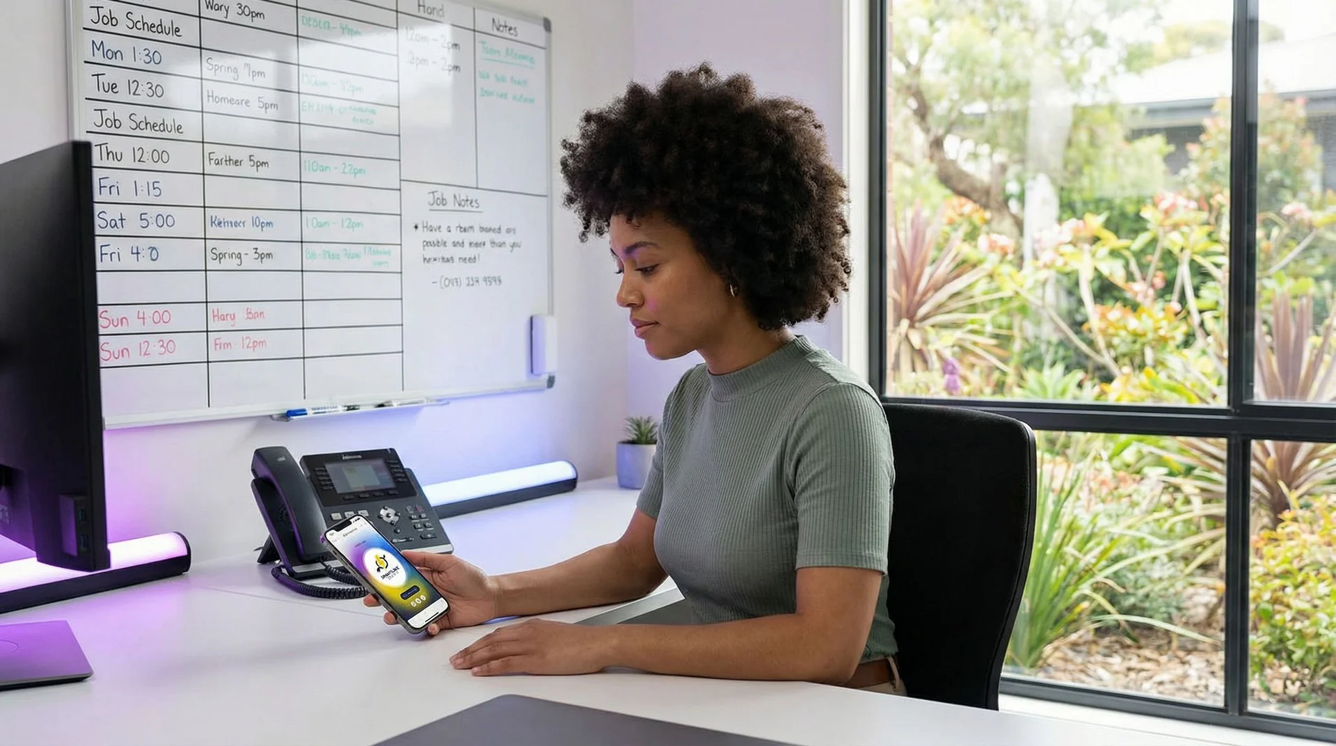 Home service business phone ringing with spring project inquiries being handled by AI voice genie