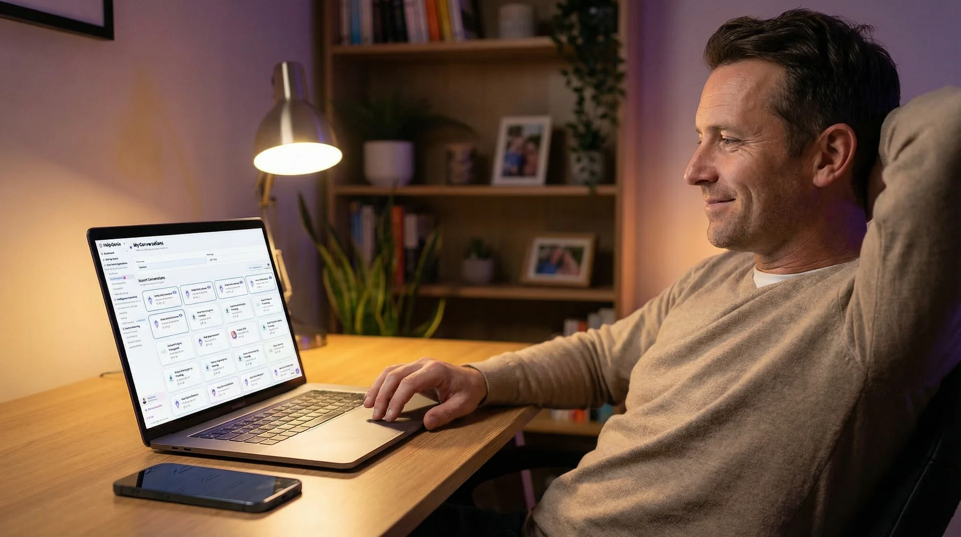 Business owner reviewing call handling options between AI and live receptionist services