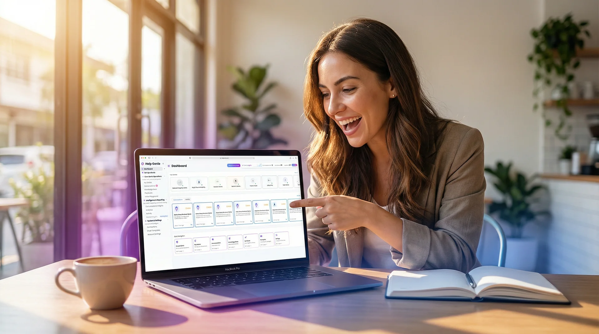 Help Genie marketplace showing pre-built voice genie templates organized by industry