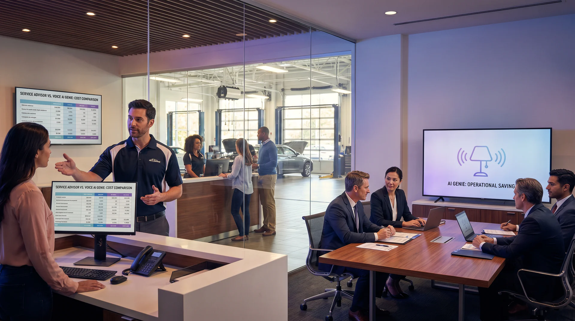A real automotive cost compare for small business: one service advisor vs. a voice AI genie. The numbers reveal a clear opportunity for dealerships.