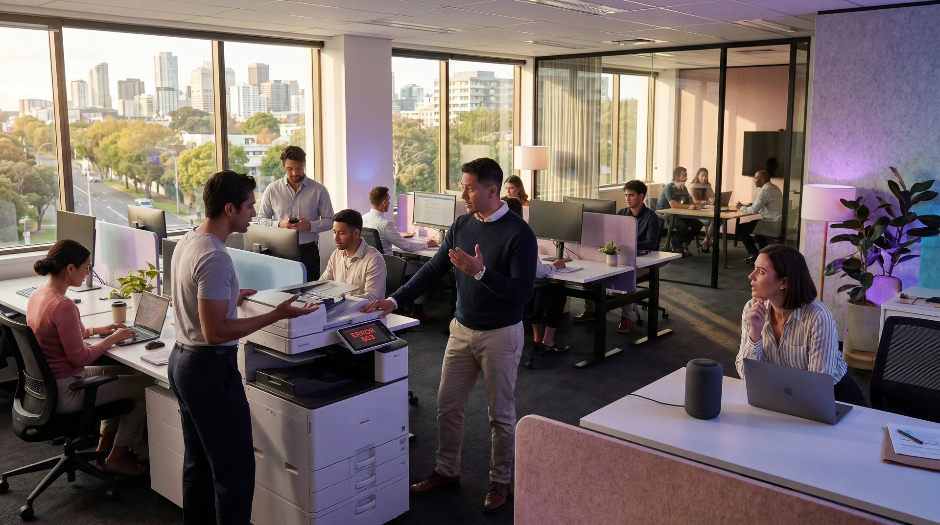 Most office equipment error codes clear in seconds. Here's why businesses still call for a tech — and what voice AI does differently.