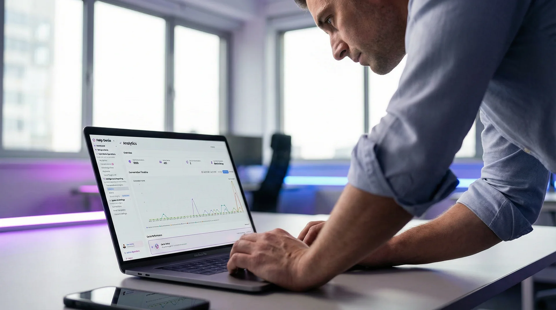Data visualization showing voice AI market growth trajectory with callouts for service industry adoption milestones