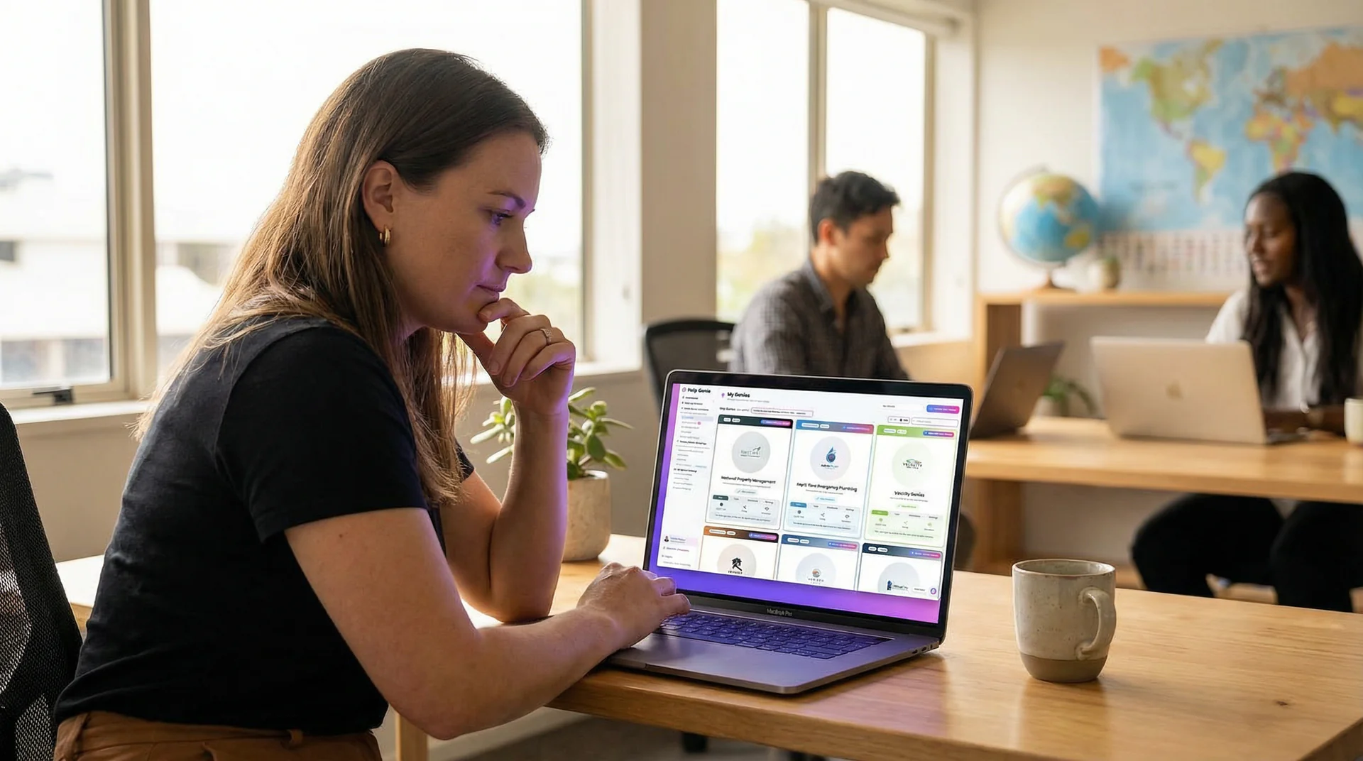 Help Genie settings panel showing multi-language configuration with flags for supported languages