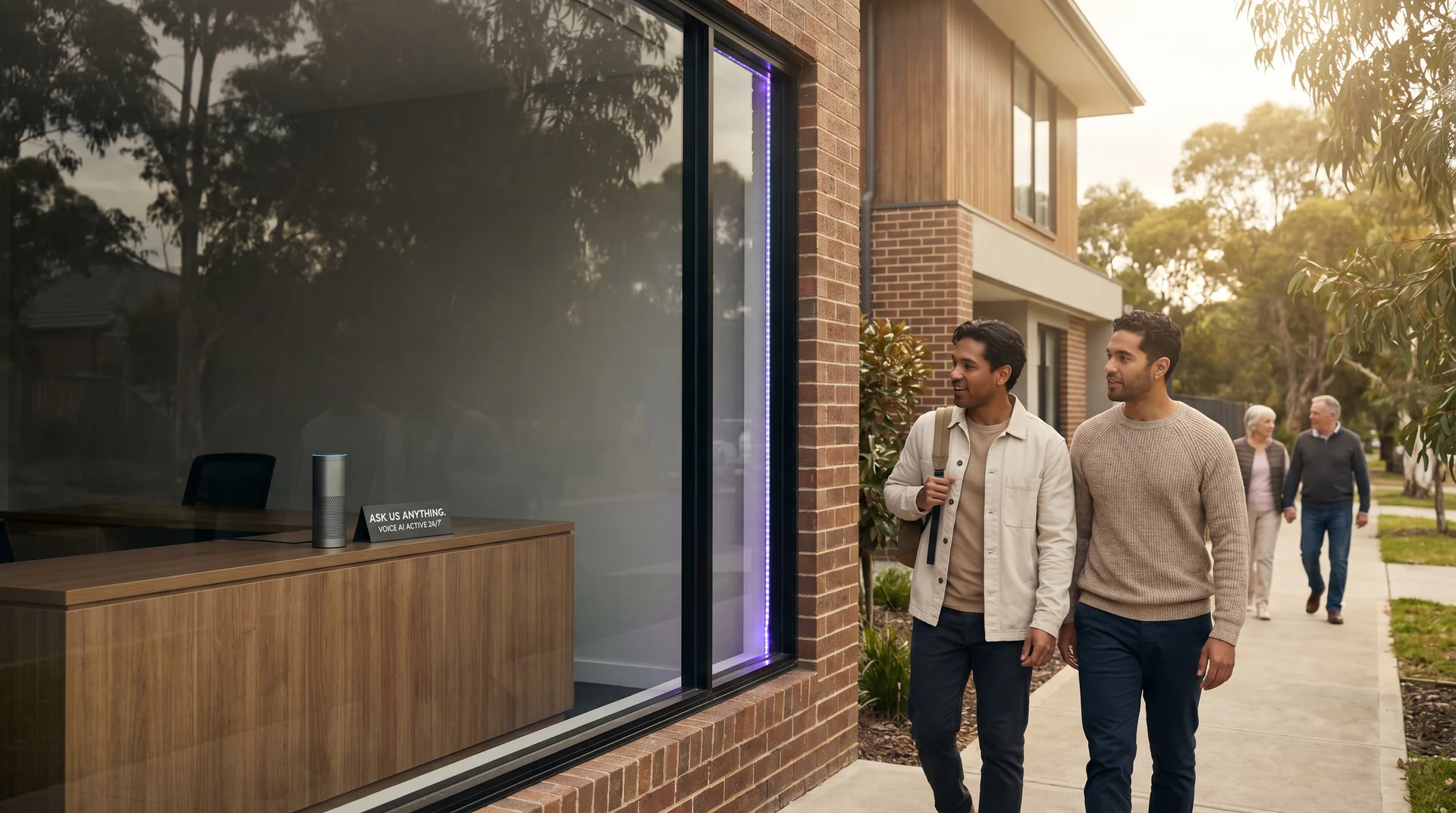 Prospects walk past your display home on Sunday. Your sales rep is off. Here's how voice AI captures that moment before it disappears.
