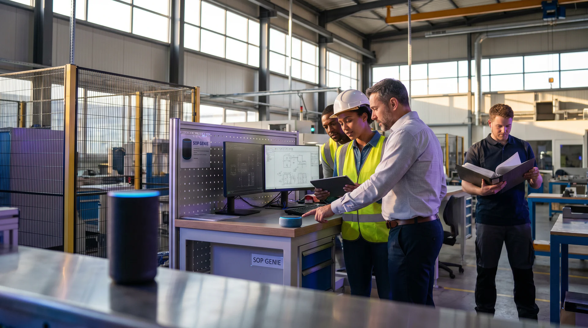 A voice AI genie that answers SOP questions instantly, with page references. Deploy a genie on your manufacturing floor and run on your procedures.