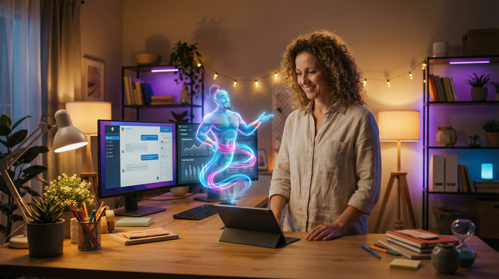 Help Genie voice playbooks bringing support and insight into a real workspace